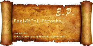 Eszlári Piroska névjegykártya